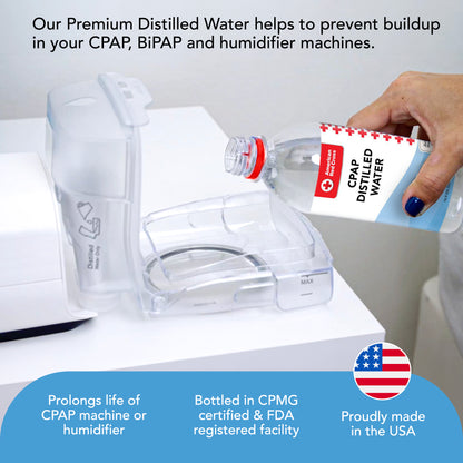 American Red Cross Distilled Water | Travel Bottles for Resmed, Respironics Machines, Personal Humidifier | Medical Supplies for Vacation | Travel-Friendly, Clean |