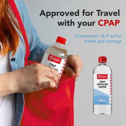 American Red Cross Distilled Water | Travel Bottles for Resmed, Respironics Machines, Personal Humidifier | Medical Supplies for Vacation | Travel-Friendly, Clean |