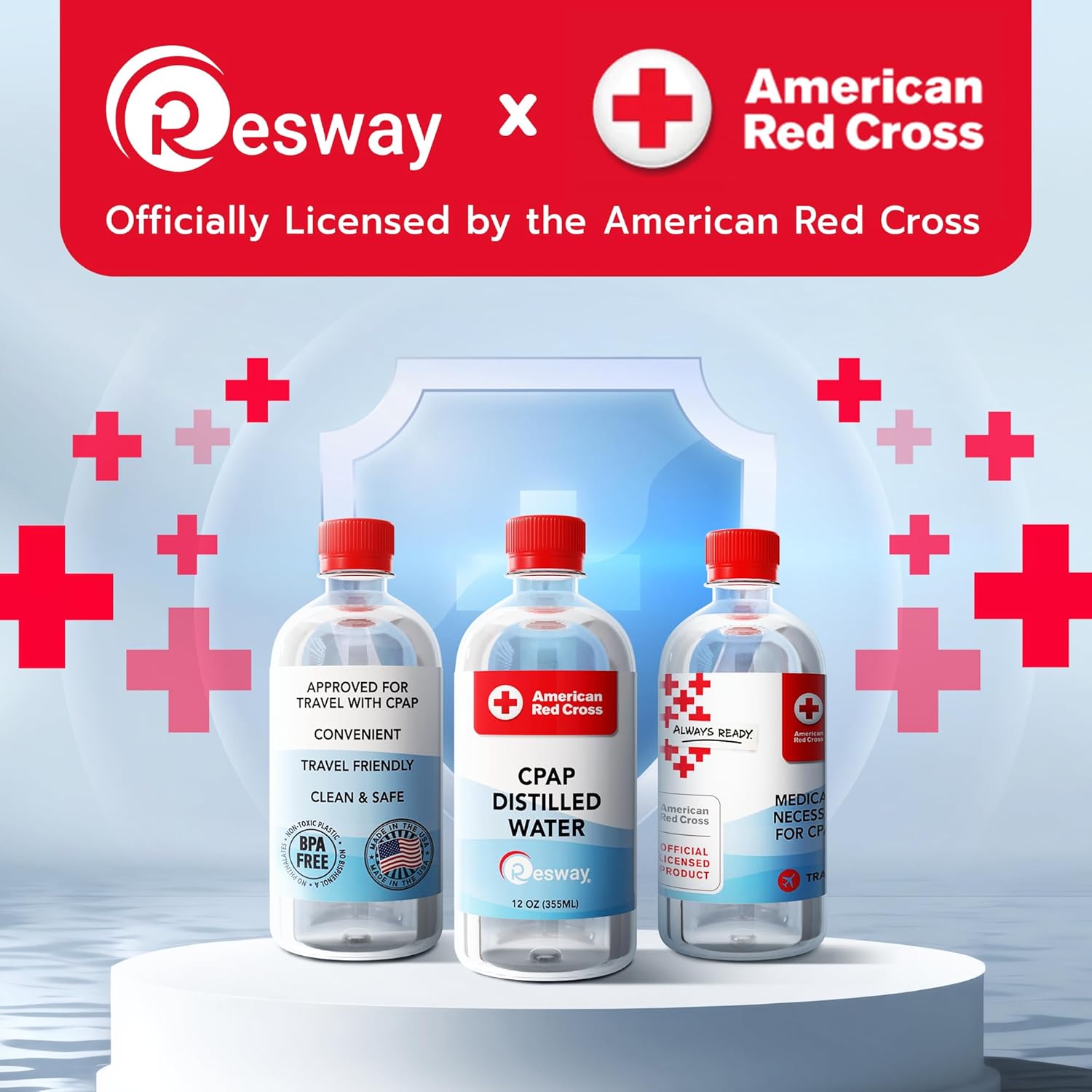 Resway American Red Cross Distilled Water | Travel Bottles for Resmed, Respir ...