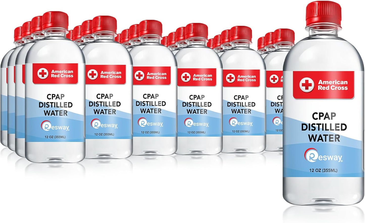 American Red Cross Distilled Water | Travel Bottles for Resmed, Respironics Machines, Personal Humidifier | Medical Supplies for Vacation | Travel-Friendly, Clean |