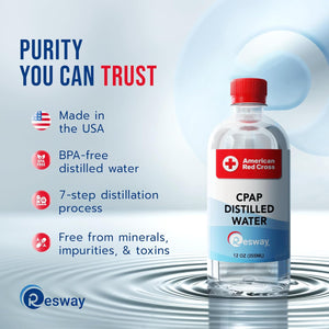 American Red Cross Distilled Water | Travel Bottles for Resmed, Respironics Machines, Personal Humidifier | Medical Supplies for Vacation | Travel-Friendly, Clean |