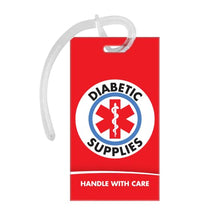 Load image into Gallery viewer, Diabetic Supplies ID Identification Luggage Tag | Black | Medical Alert | Insulin Medical Equipment | Handle with Care | Bag Tag | Luggage Gift