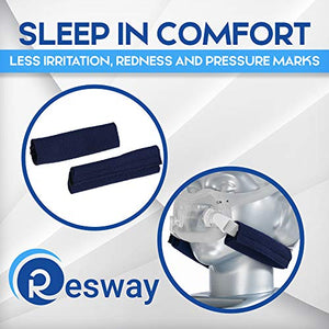 Resway Universal Respiratory Strap Covers - Extra Soft Double Layered Fleece Cushions for Comfort - Reduces Irritation, Redness, Pressure Marks -Fits Most Headgear Brands, Adjustable, Machine Washable